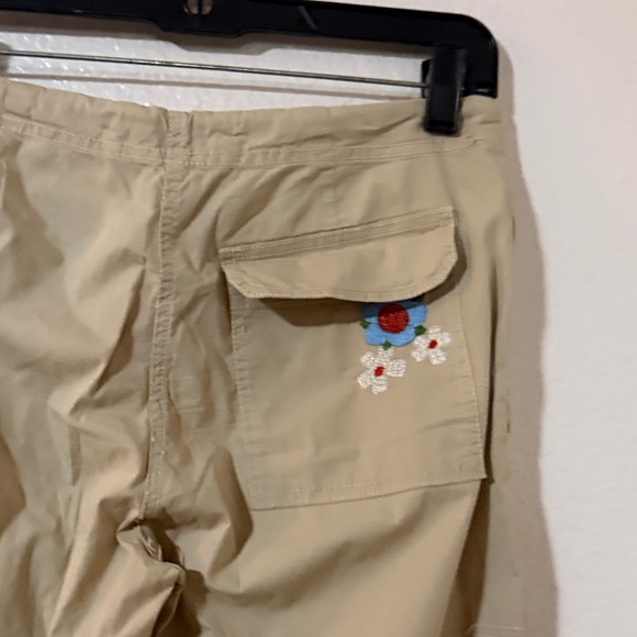 Johnny was Sz S Floral Embroidered Beige Pants y2k cargos - Picture 7 of 16